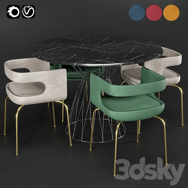 Chair & table 3DModel