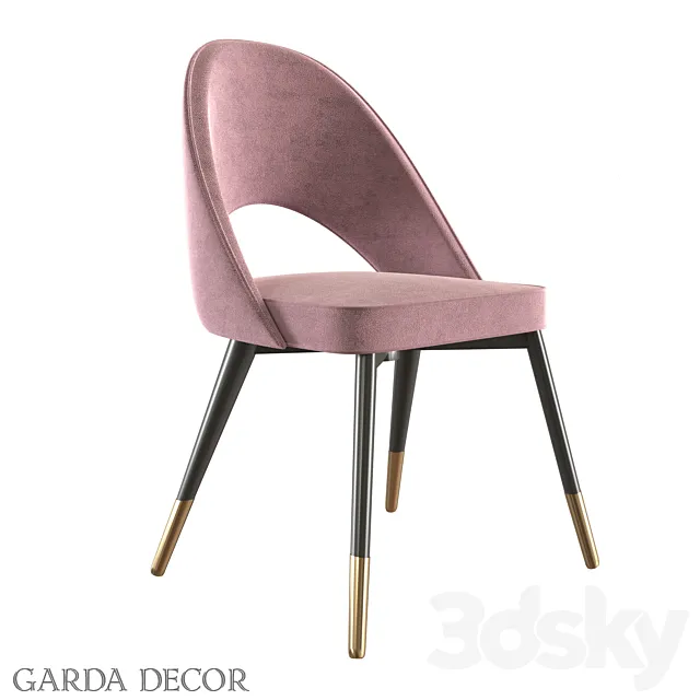 Chair Velor Ash Pink 30C-1228F LPI Garda Decor 3D Model