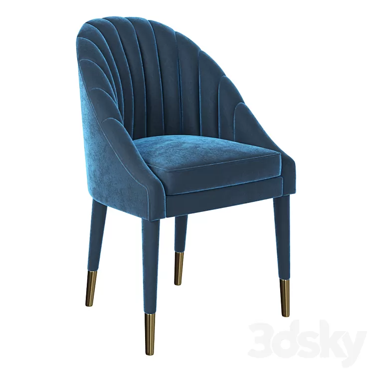 Chair velor blue Garda Decor 3D Model