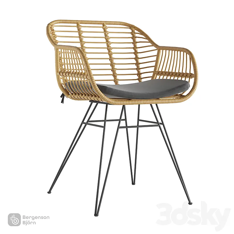 Chair Vetle Bent rattan Bergenson Bjorn 3D Model Free