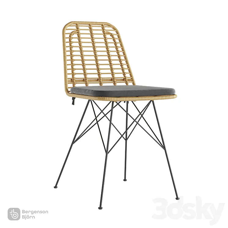 Chair Vetle Flat rattan Bergenson Bjorn 3D Model Free