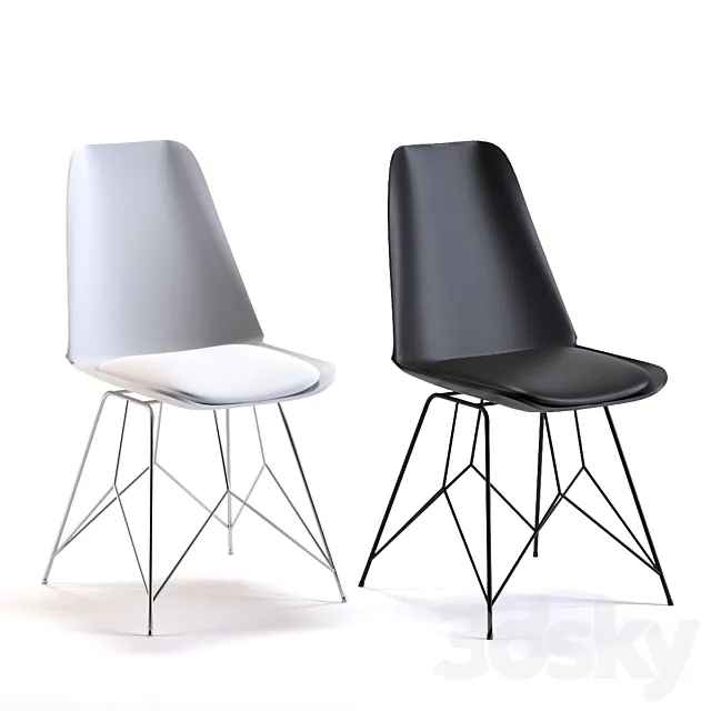 Chair Wire Black & white 3DModel