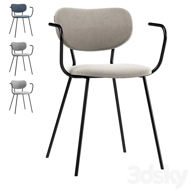 Chair with armrests Melt 3D Model Free