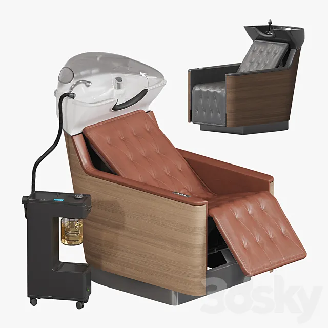 Chair with barber sink GREEN STAR CLASS AIR Maletti 3D Model