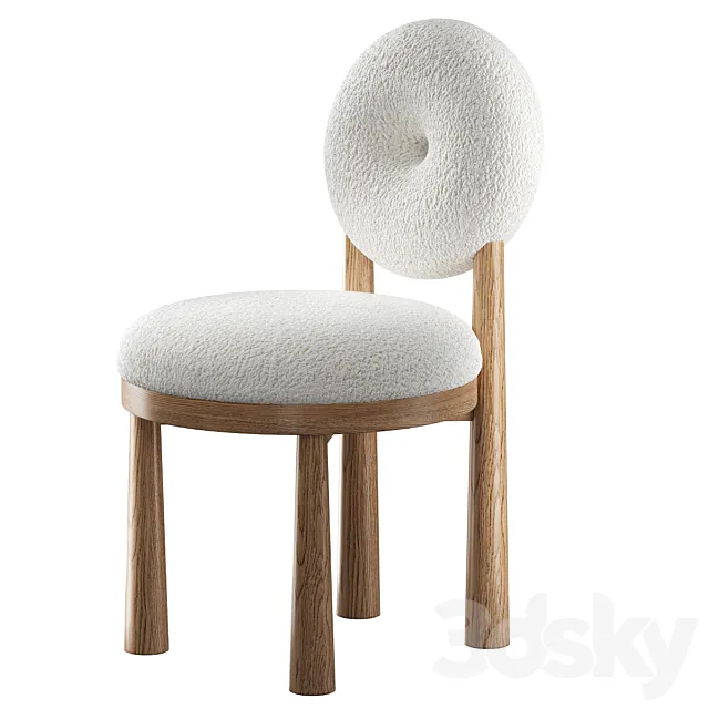 Chair with bouclé fabric Grand Cairo 3D Model