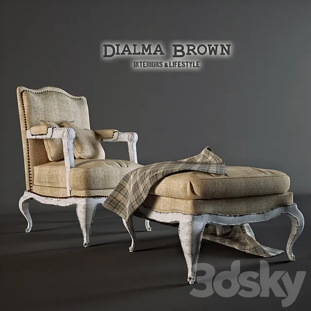 Chair with ottoman 3D Model