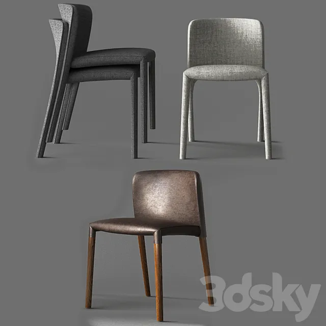 Chairs Carol Wood ALFITALIA 3D Model