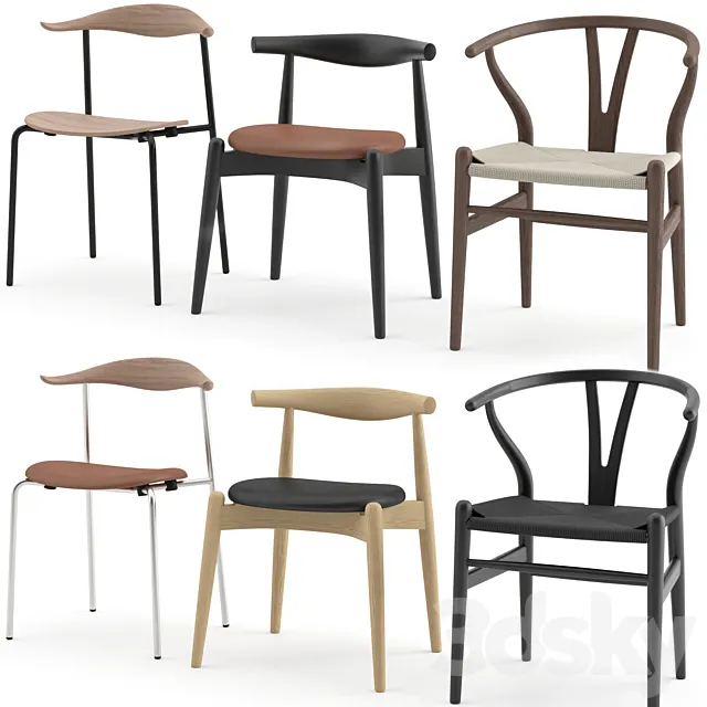 Chairs Collection by Carl Hansen & Søn 3D Model