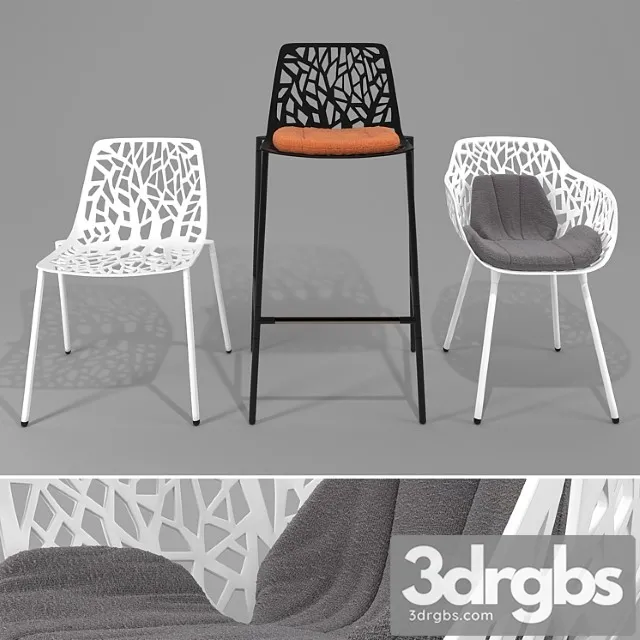Chairs forest abc 2 3D Model Free