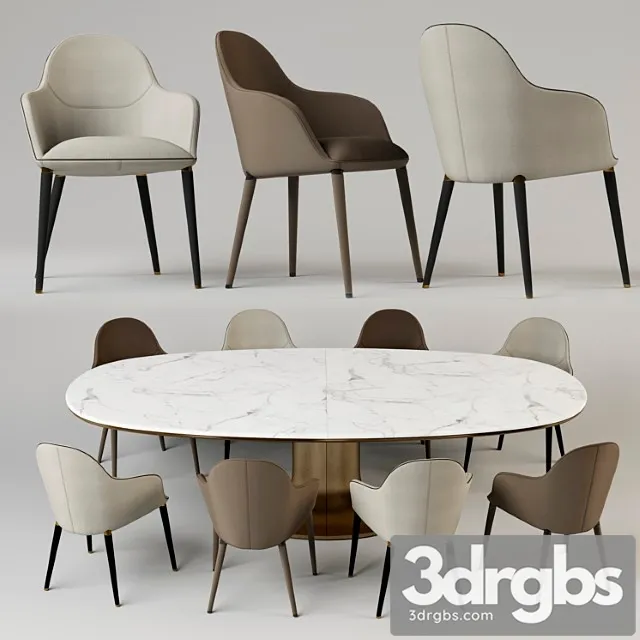 Chairs giorgetti selene. table giorgetti mizar 2 3D Model Free