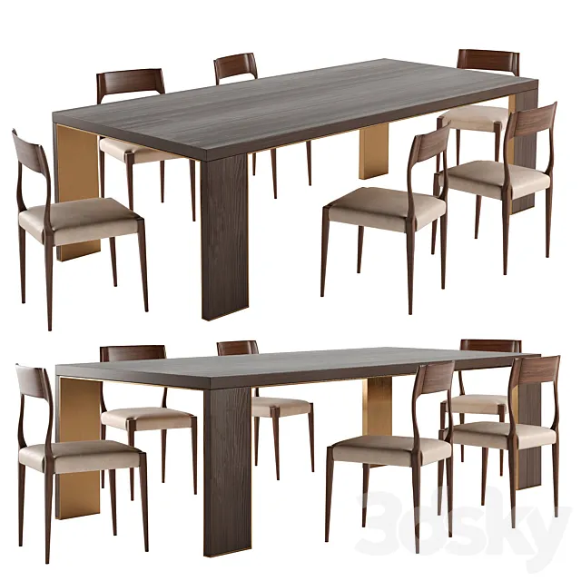 Chairs KAREN + table EDA by LASKASAS 3DModel