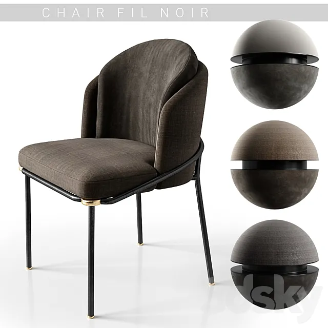 Chairs minotti fil noir 3D Model