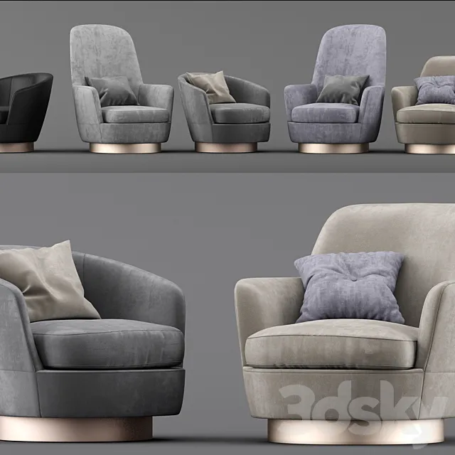 Chairs Minotti jacques 3DModel