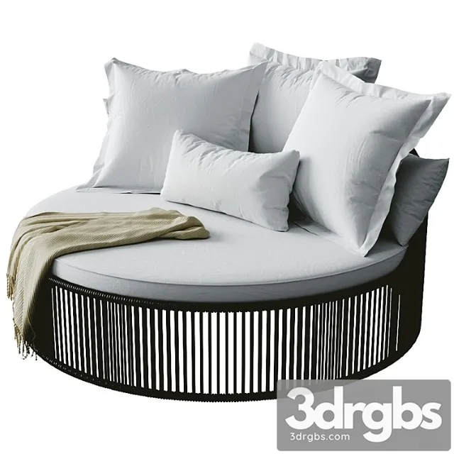 Chaise daybed tropical 2 3D Model Free