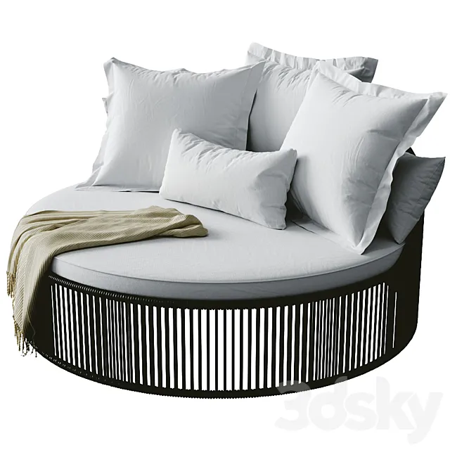 Chaise daybed tropical 3D Model