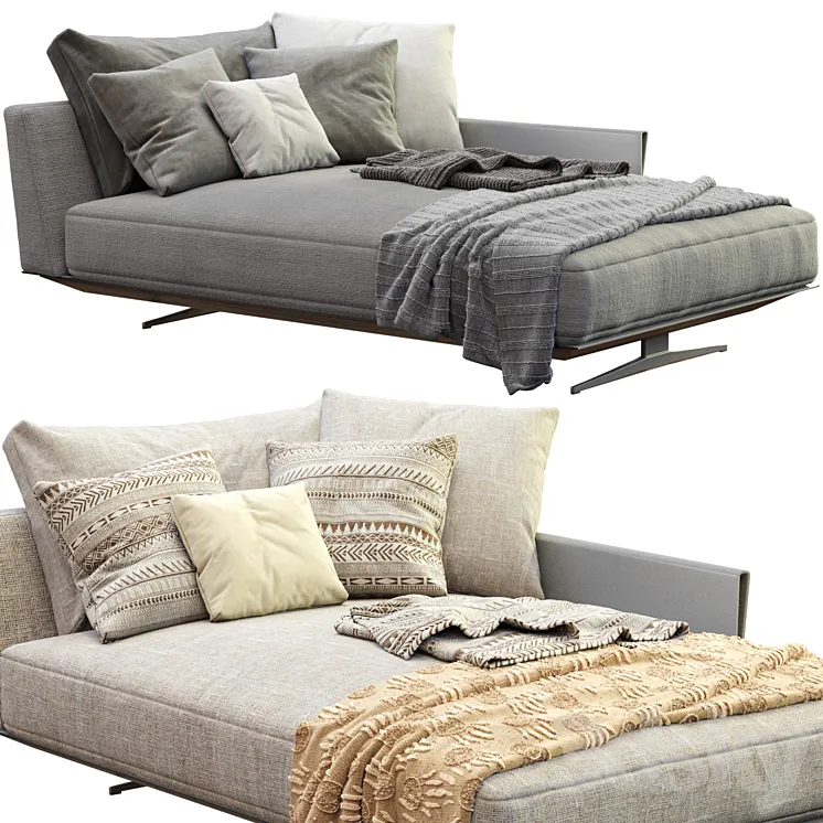 Chaise Lounge Bretton By Flexform 3D Model Free