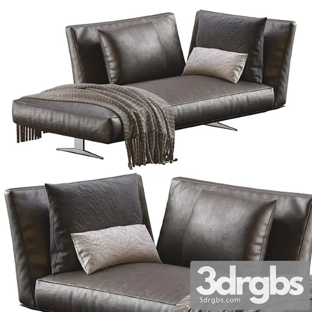 Chaise lounge evergreen leather by flexform