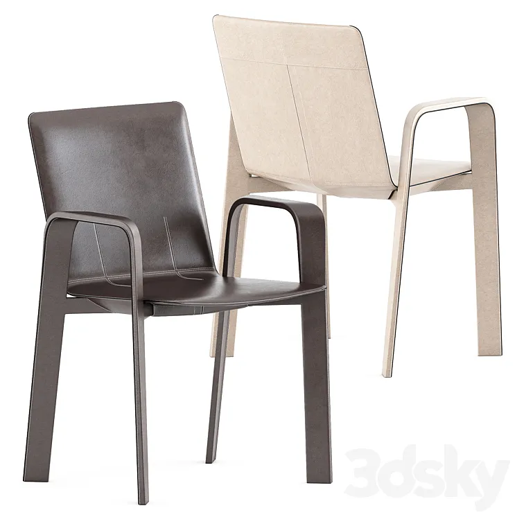 Chaise Sellier chair with armrests by hermes 3D Model Free