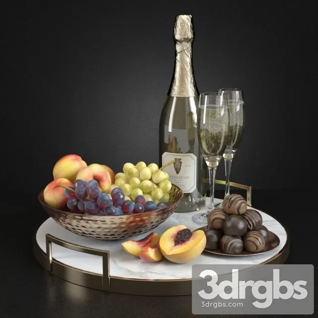 Champagne Fruits 3D Model Free