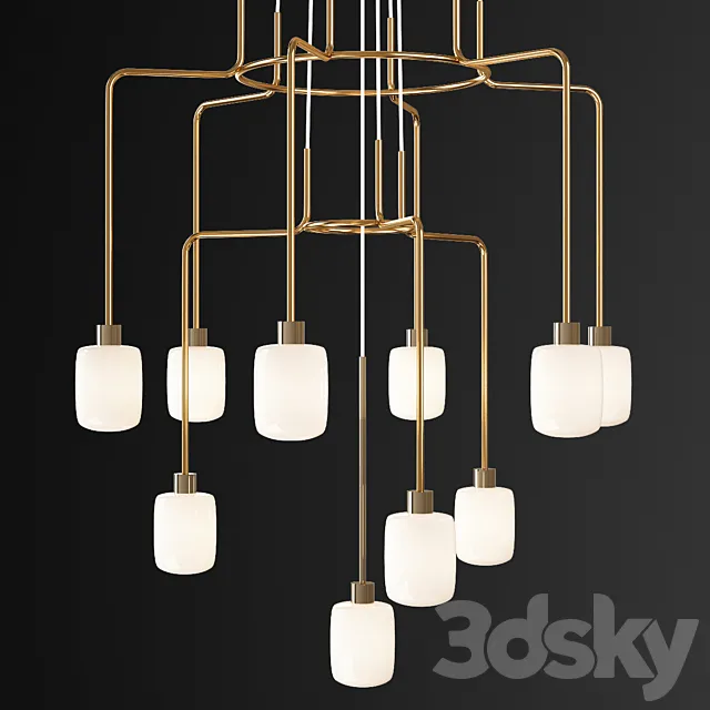 Chan 13-Light Unique Statement Tiered Chandelier 3D Model