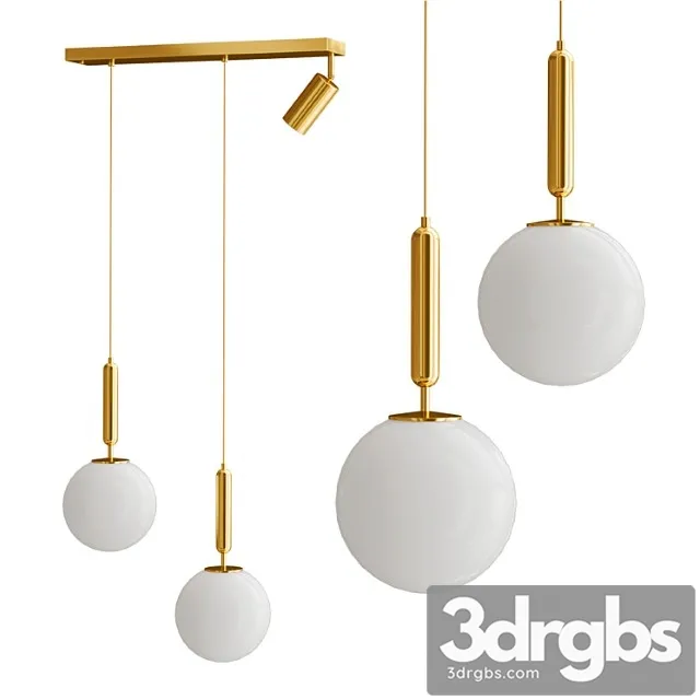 Chandelier 2 Ball 3 3D Model Free