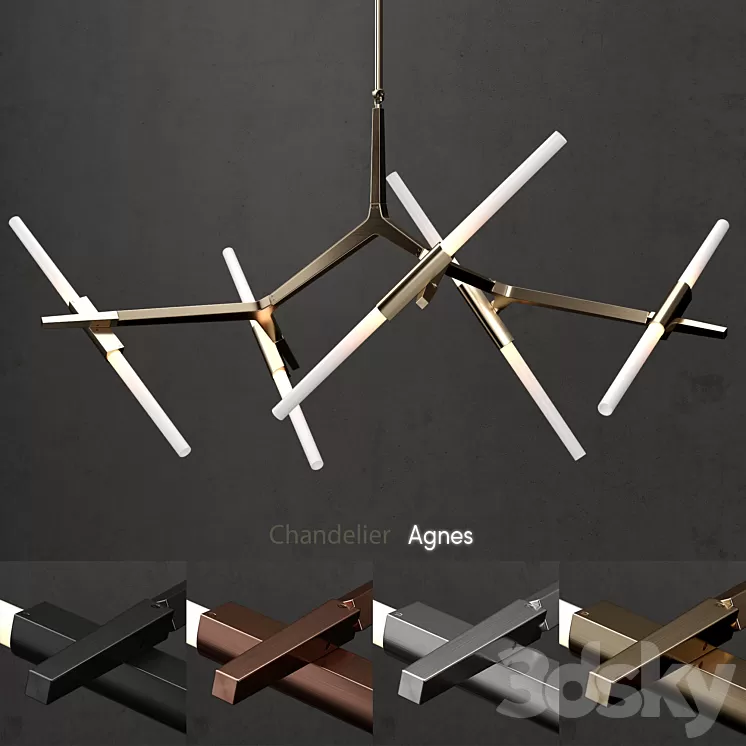 Chandelier Agnes 10 lights 4 colors 3D Model