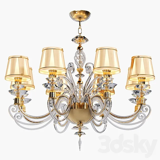 Chandelier ALICANTE SATIN SHADE L8 3DModel