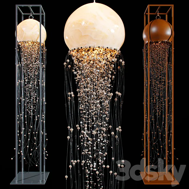 Chandelier and floor lamp JELLYFISH 3D Model