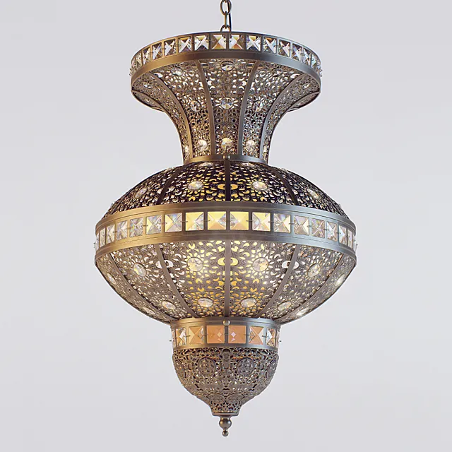 Chandelier and Sconce Oriental 3D Model