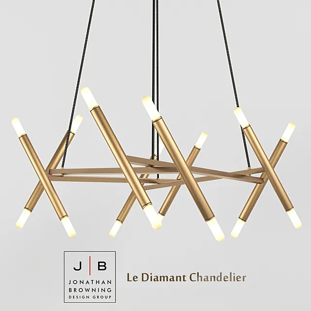 Chandelier and sconces Jonathan Browning Le Diamant 3D Model