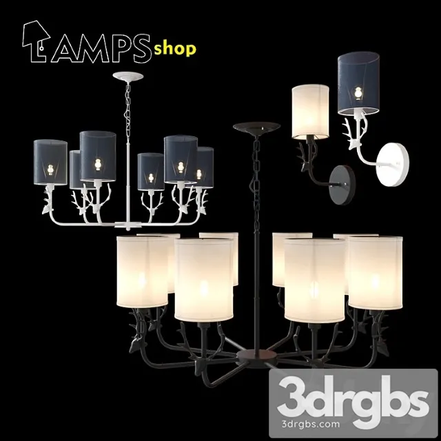Chandelier and wall lamp 3D Model Download