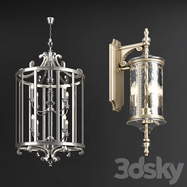 Chandelier and Wall Lamp 3DModel