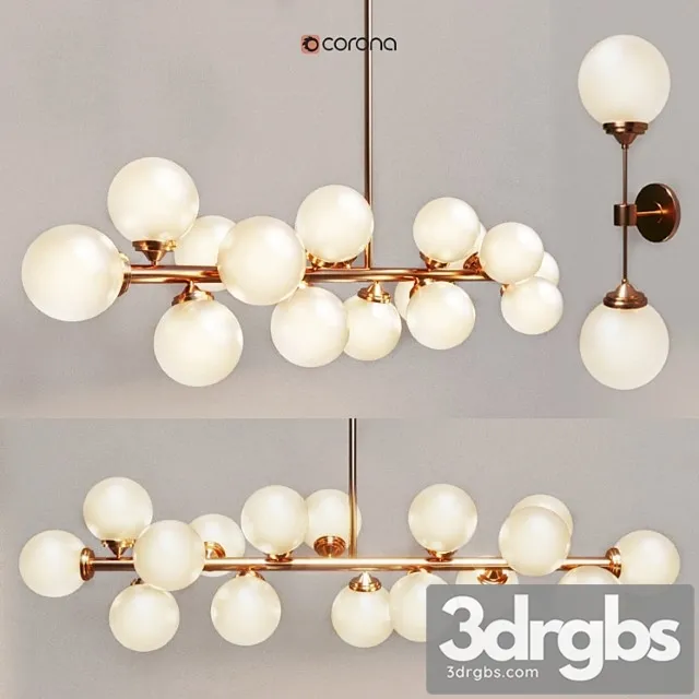 Chandelier and wall lamp modo 3D Model Free
