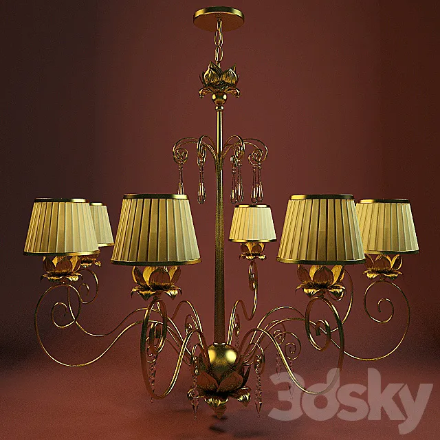 Chandelier art. 1376_6F 3D Model
