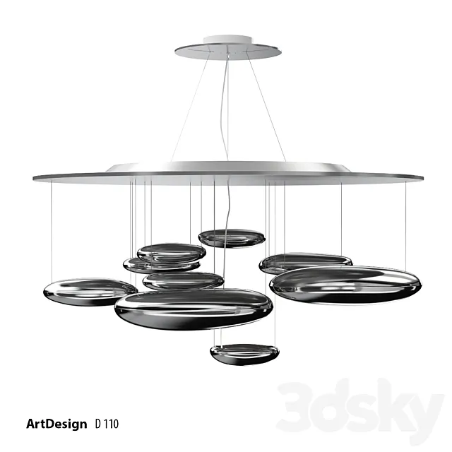 Chandelier Art Design Mercury 3D Model
