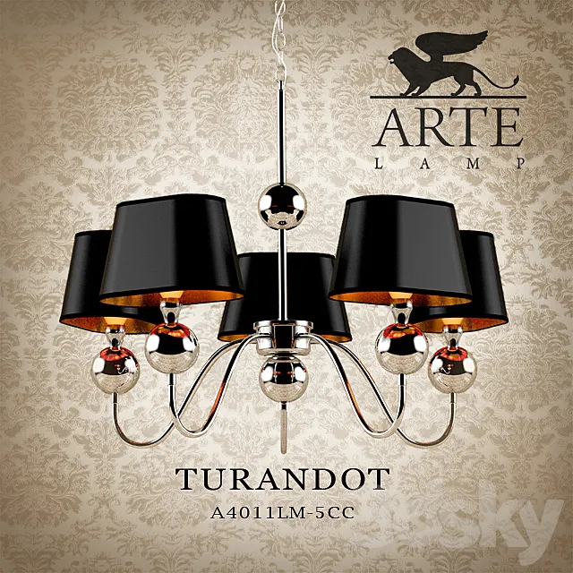 Chandelier Arte Lamp A4011LM-5CC Turandot 3D Model