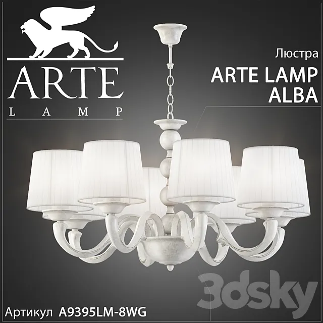 Chandelier Arte Lamp Alba A9395LM-8WG 3DModel