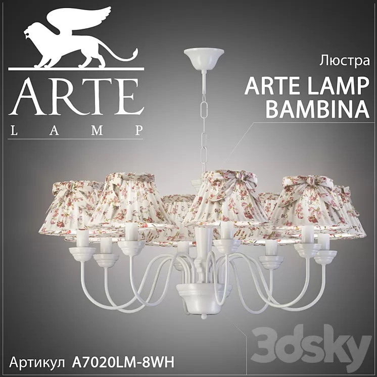 Chandelier Arte Lamp Bambina A7020LM-8WH 3D Model