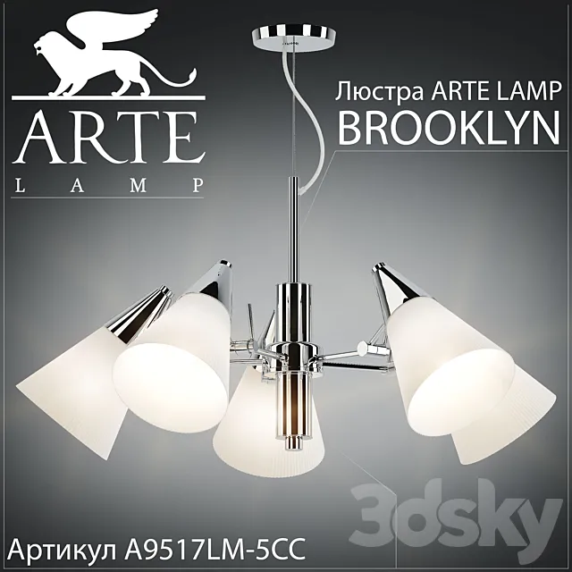 Chandelier Arte Lamp Brooklyn A9517LM-5CC 3D Model