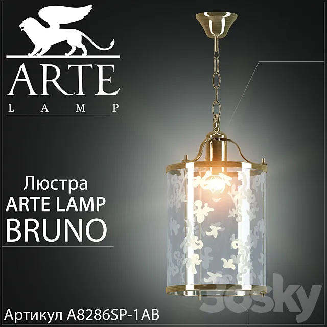 Chandelier Arte lamp Bruno A8286SP-1AB 3DModel