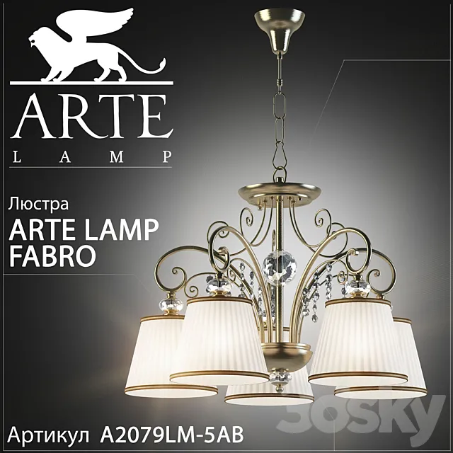 Chandelier Arte Lamp Fabbro A2079LM-5AB 3D Model
