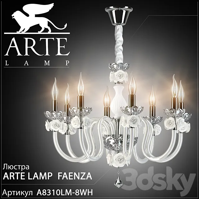 Chandelier Arte lamp Faenza A8310LM-8WH 3D Model