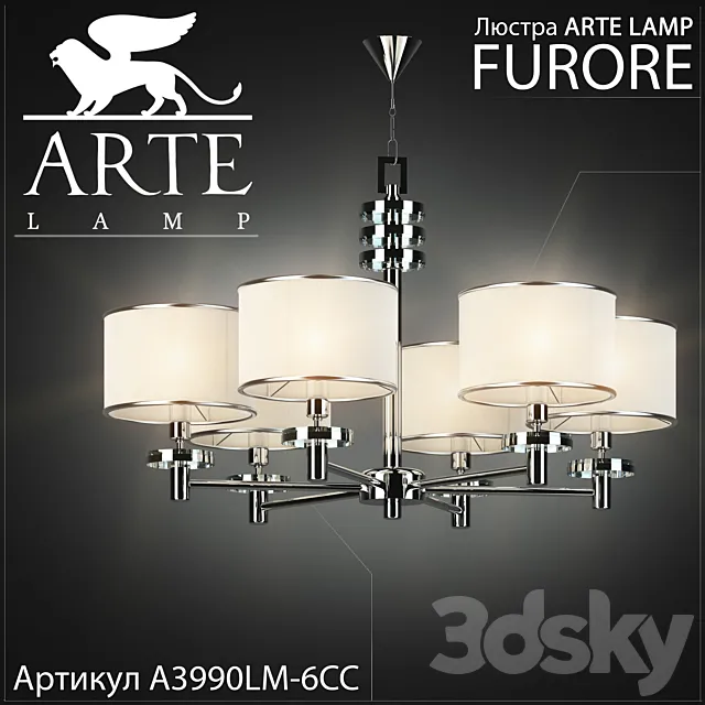 chandelier Arte lamp Furore A3990LM-6CC 3DModel