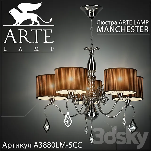 Chandelier Arte lamp Manchester A3880LM-5CC 3DModel