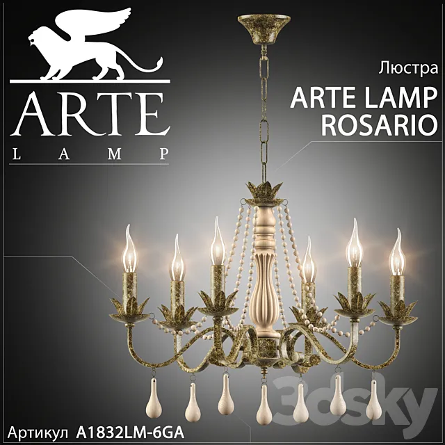 Chandelier Arte lamp Rosario A1832LM-6GA 3DModel