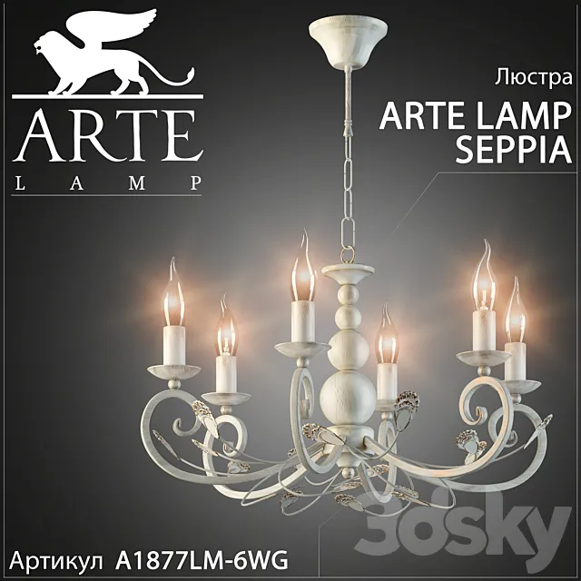 Chandelier Arte Lamp Seppia A1877LM-6WG 3D Model