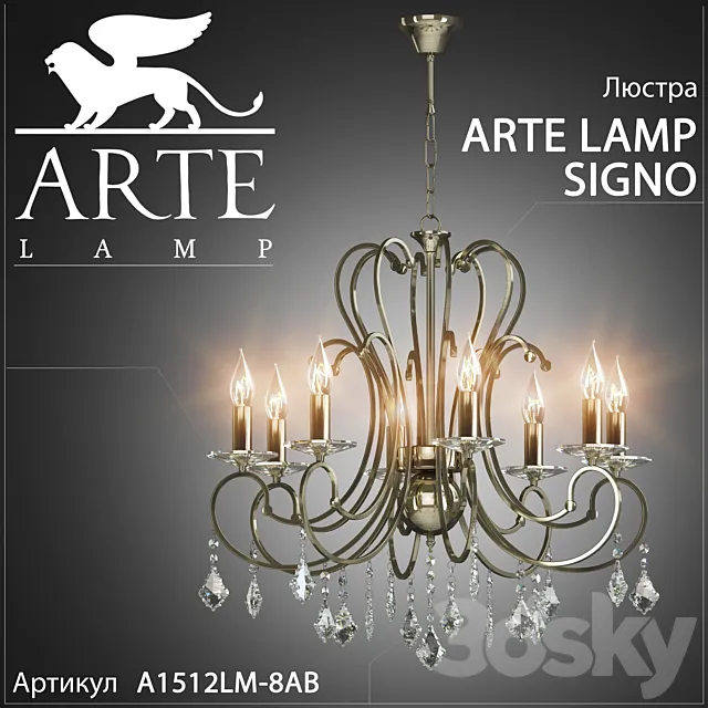 Chandelier Arte lamp Signo A1512LM-8AB 3DModel
