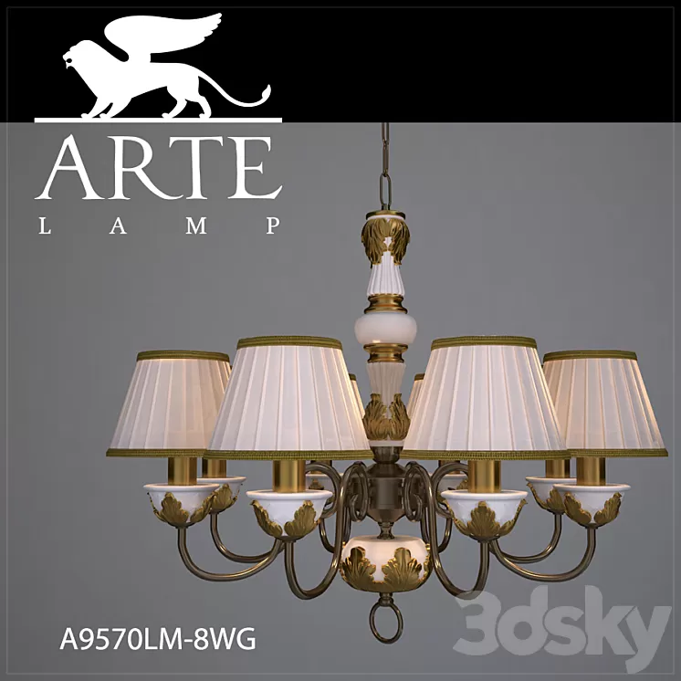 Chandelier ArteLamp A9570LM-8WG 3D Model