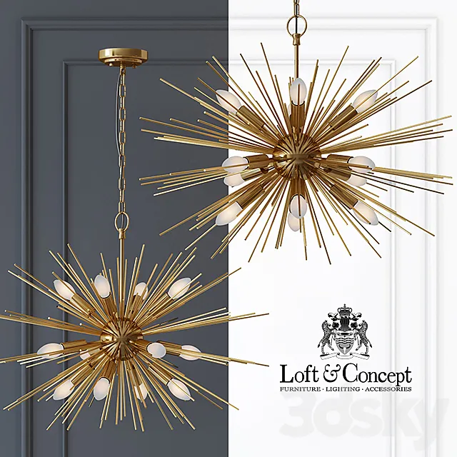 Chandelier Astra Chandelier Sputnik Brass 60 3D Model