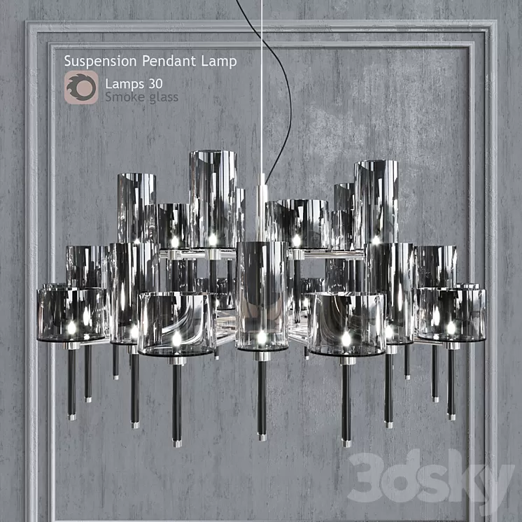 Chandelier AXO Light Spillray SP lamps 30 smoke glass 3D Model